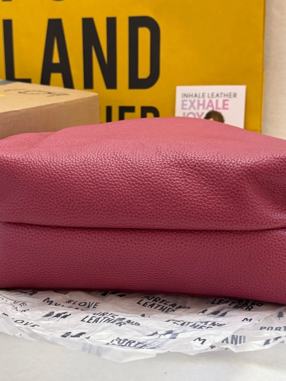 NWT Portland Leather Goods PLG Medium Crossbody Tote Classic in Pink Wild Rose